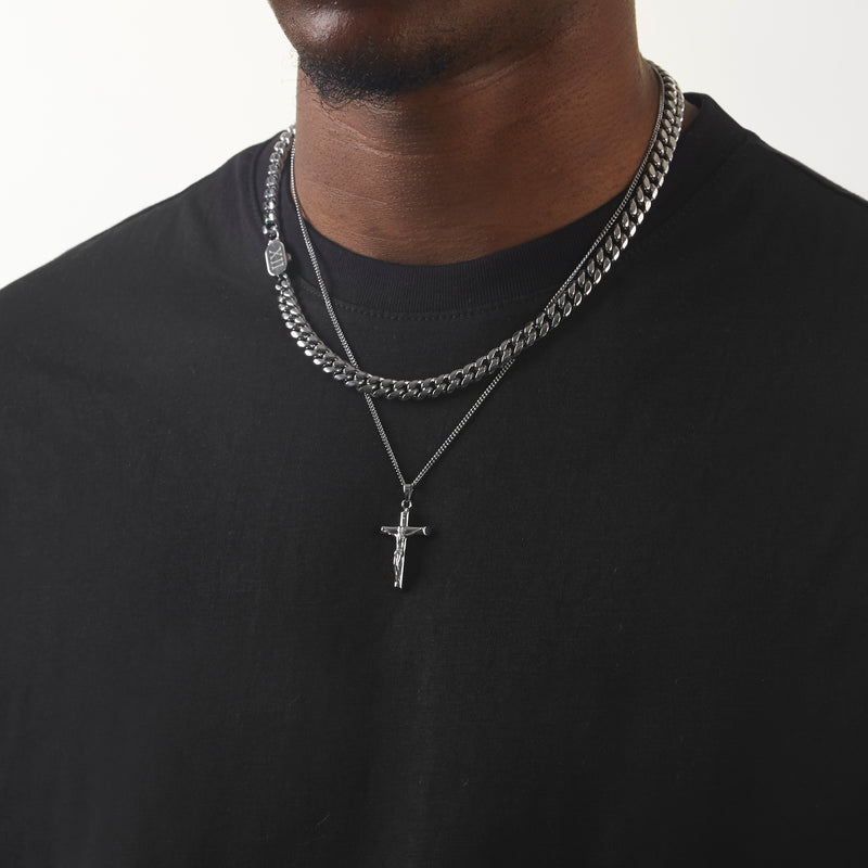 Silver chain deals and crucifix